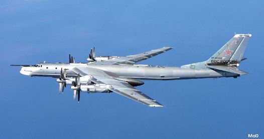 Royal Air Force Typhoon fighter jets were sent to investigate the Russian planes. The
Russian military aircraft remained in international airspace at all times http://bbc.in/1hmYX6Y